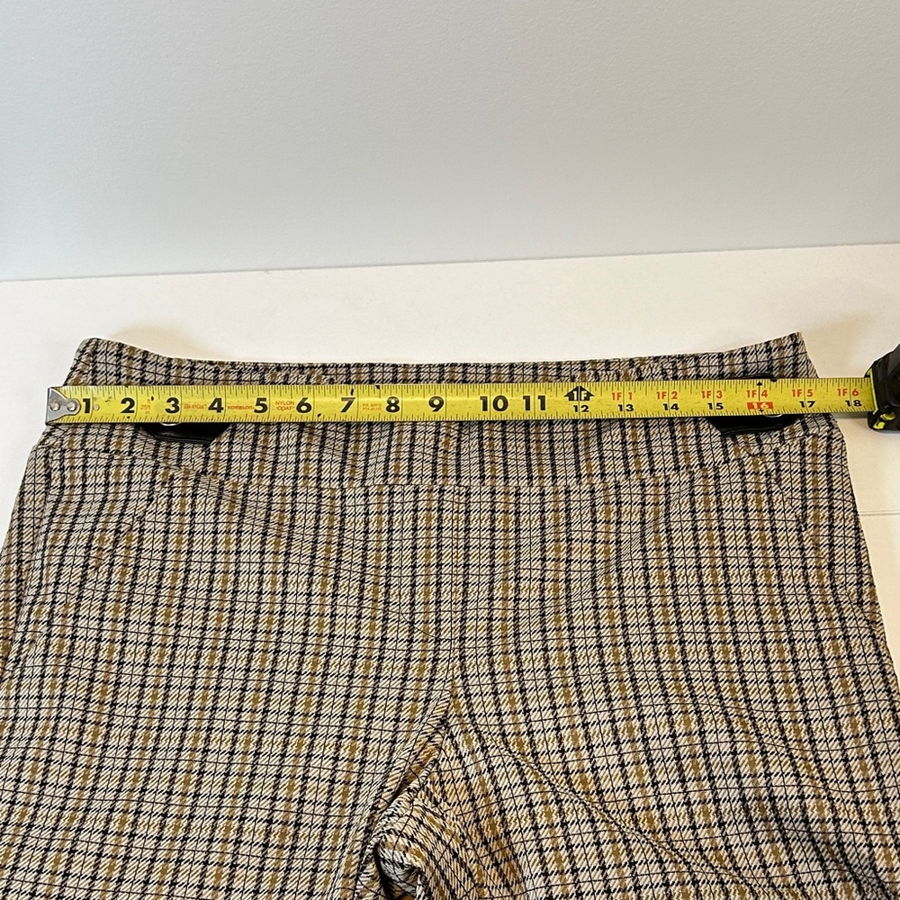 Soho Apparel Ltd. Brown Plaid Ankle Pull On dress pants women’s Size Large - Picture 6 of 7